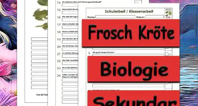 Klassenarbeit Frosch Kröte Klassenarbeit Frosch Kröte Unterrichtsmaterial - Kostenlos von Legakulie.info