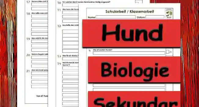 Klassenarbeit Hund Sekundar Unterrichtsmaterial - Kostenlos von Legakulie.info
