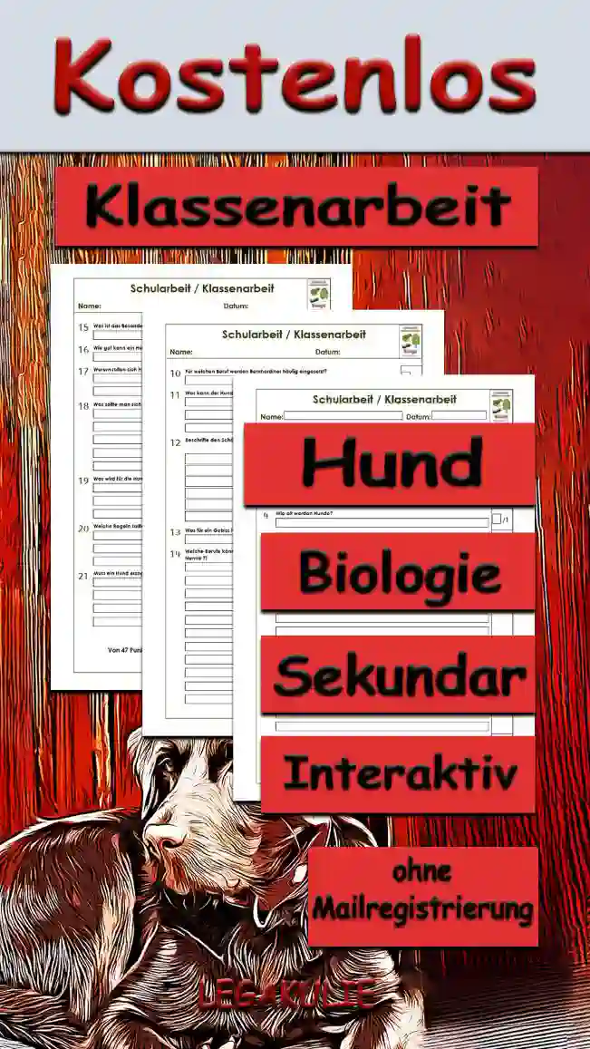 Klassenarbeit Hund Sekundar Unterrichtsmaterial - Kostenlos von Legakulie.info