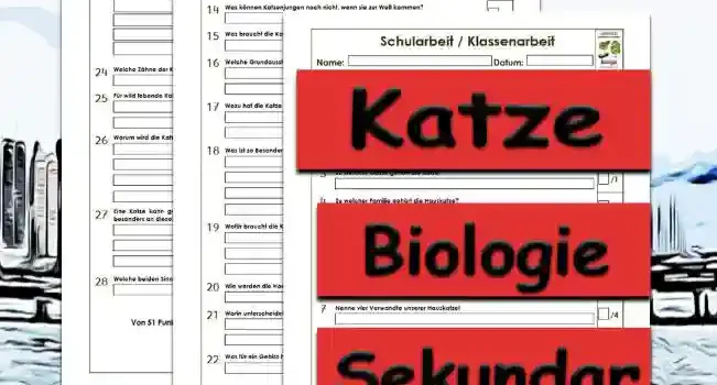 Klassenarbeit Katze Unterrichtsmaterial - Kostenlos von Legakulie.info