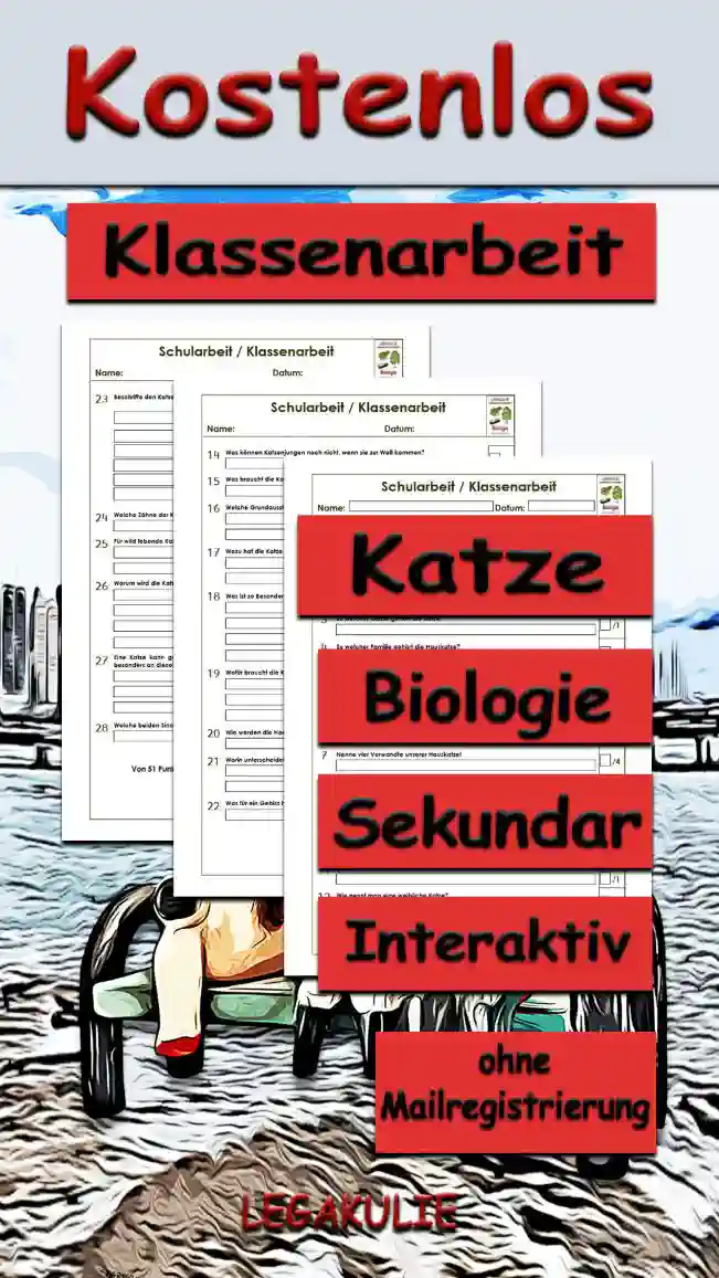 Klassenarbeit Katze Unterrichtsmaterial - Kostenlos von Legakulie.info