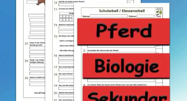 Klassenarbeit Pferd Unterrichtsmaterial - Kostenlos von Legakulie.info