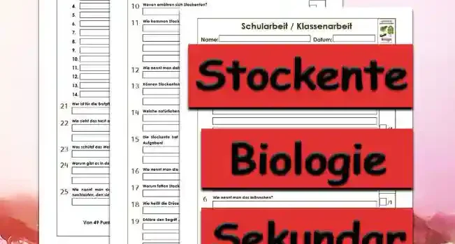Klassenarbeit Stockente Unterrichtsmaterial - Kostenlos von Legakulie.info