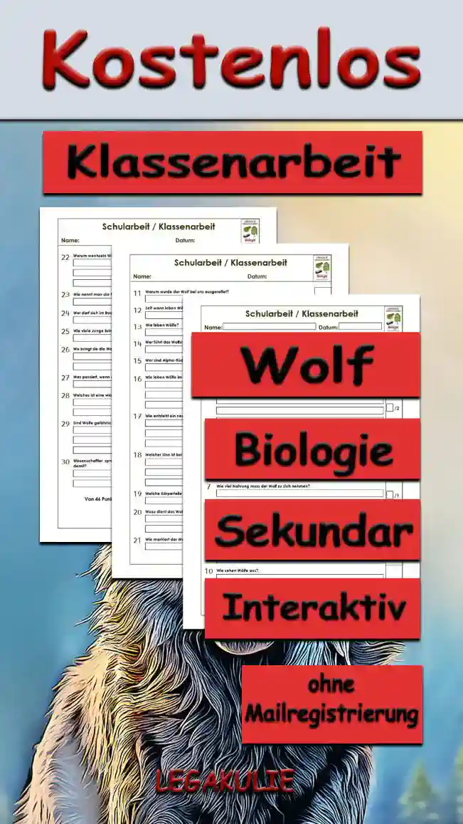 Klassenarbeit Wolf Unterrichtsmaterial - Kostenlos von Legakulie.info
