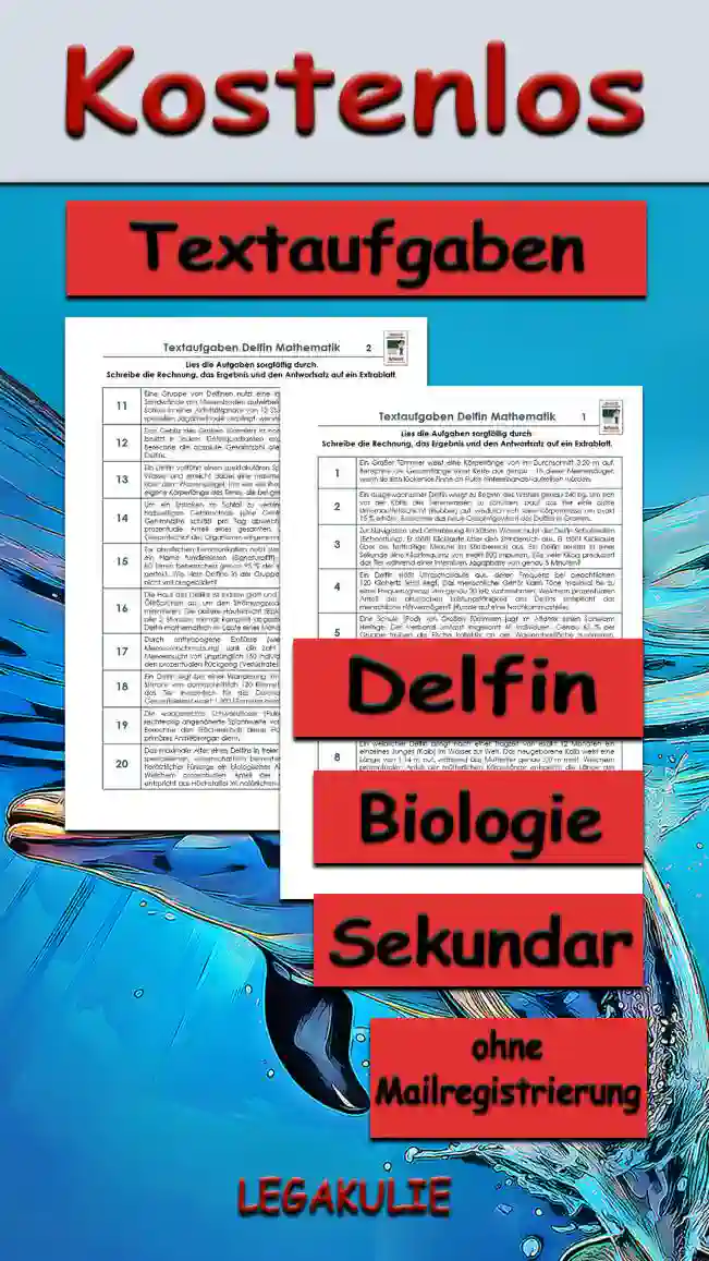 Textaufgaben Delfin Unterrichtsmaterial - Kostenlos von Legakulie.info