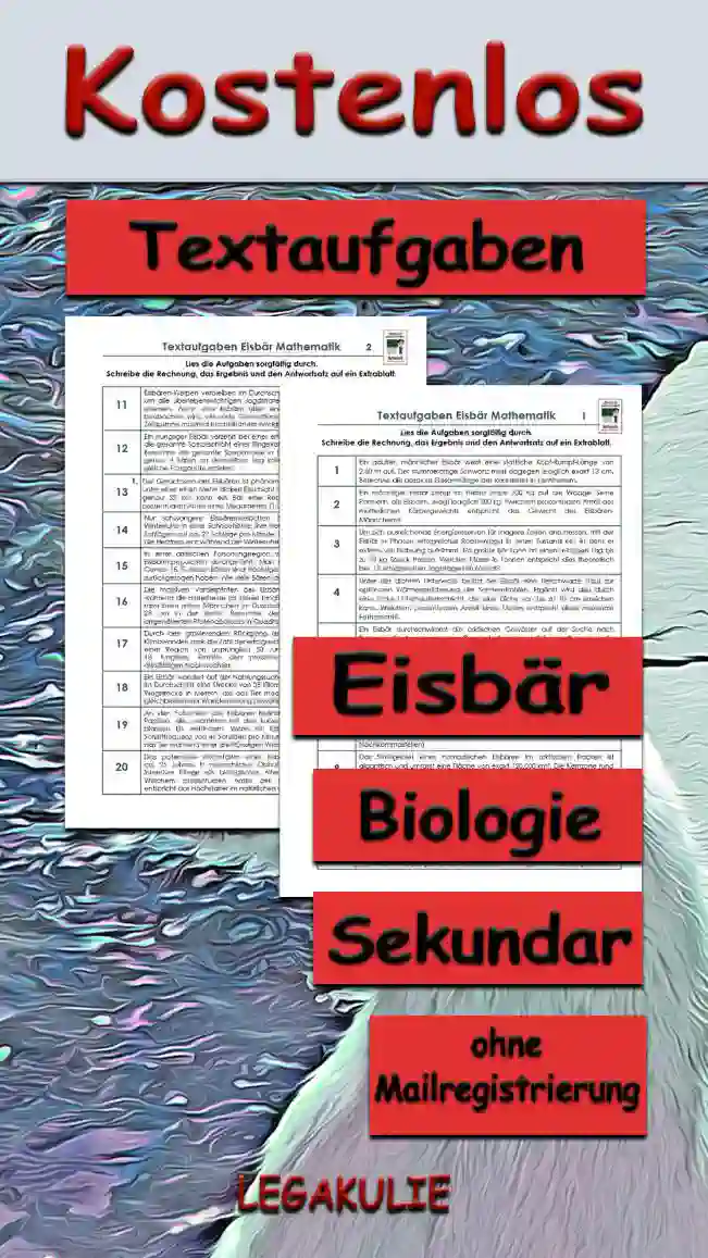 Textaufgaben Eisbär Unterrichtsmaterial - Kostenlos von Legakulie.info