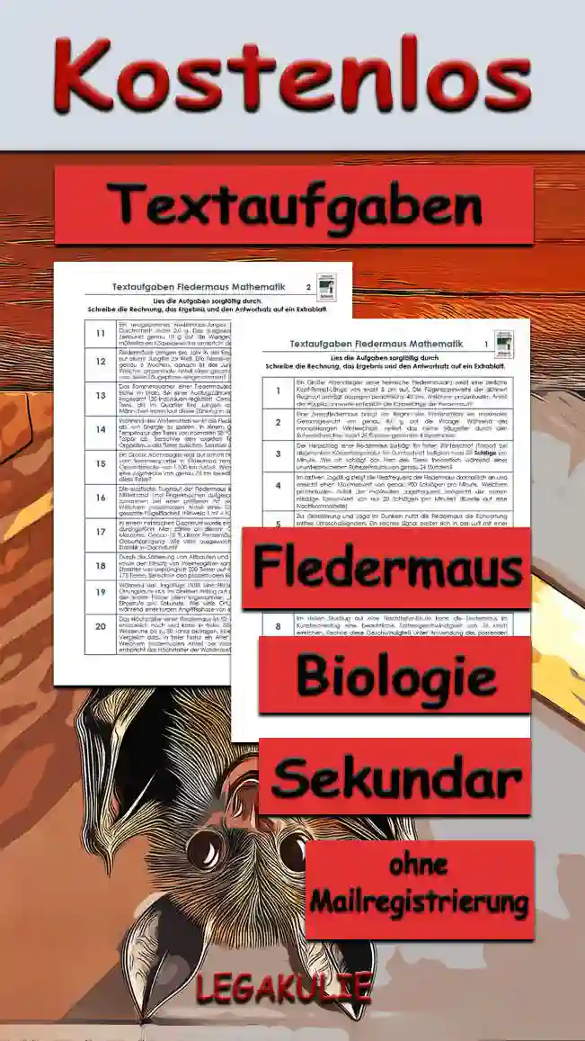 Textaufgaben Fledermaus Unterrichtsmaterial - Kostenlos von Legakulie.info