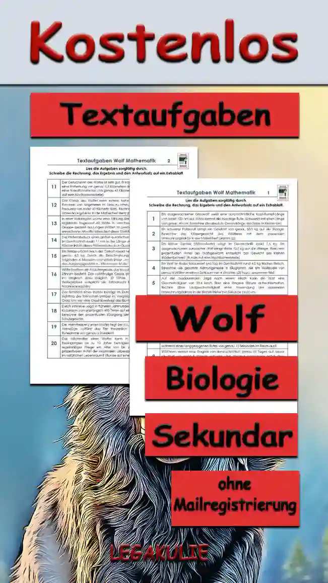 Textaufgaben Wolf Unterrichtsmaterial - Kostenlos von Legakulie.info