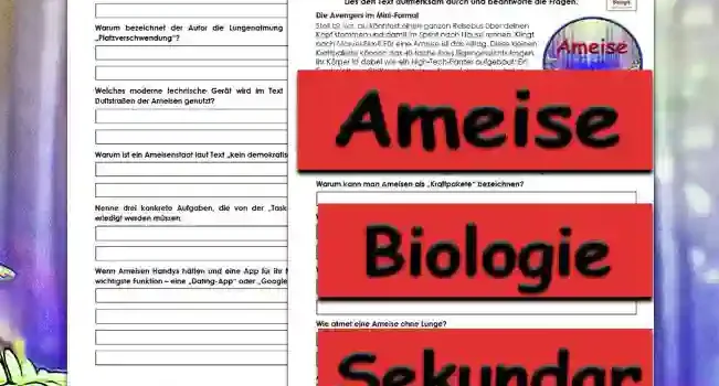 Textverständnis Ameise Unterrichtsmaterial - Kostenlos von Legakulie.info