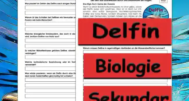 Textverständnis Delfin Unterrichtsmaterial - Kostenlos von Legakulie.info