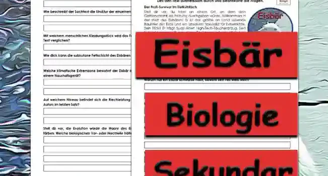 Textverständnis Eisbär Unterrichtsmaterial - Kostenlos von Legakulie.info