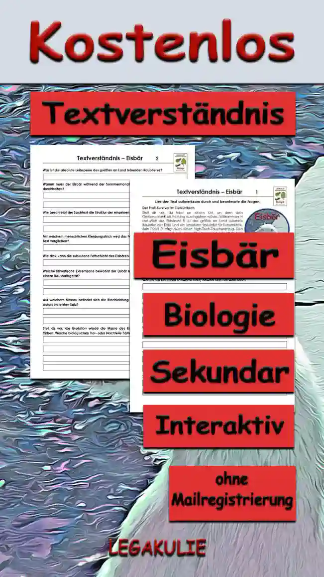 Textverständnis Eisbär Unterrichtsmaterial - Kostenlos von Legakulie.info
