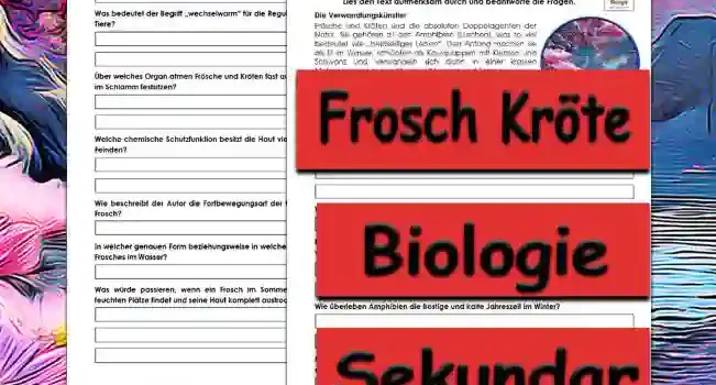 Textverständnis Frosch Kröte Unterrichtsmaterial - Kostenlos von Legakulie.info