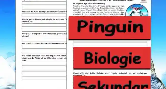 Textverständnis Pinguin Unterrichtsmaterial - Kostenlos von Legakulie.info