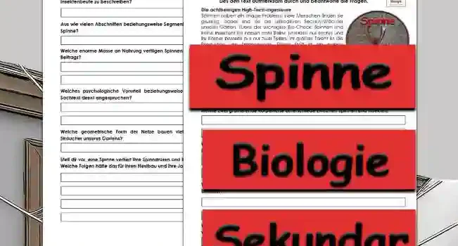 Textverständnis Spinne Textverständnis Spinnen Unterrichtsmaterial - Kostenlos von Legakulie.info