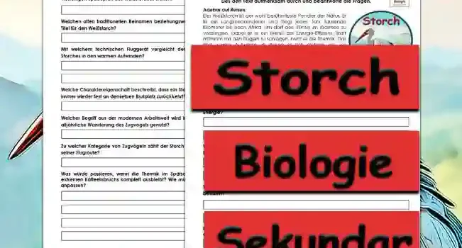 Textverständnis Storch Unterrichtsmaterial - Kostenlos von Legakulie.info