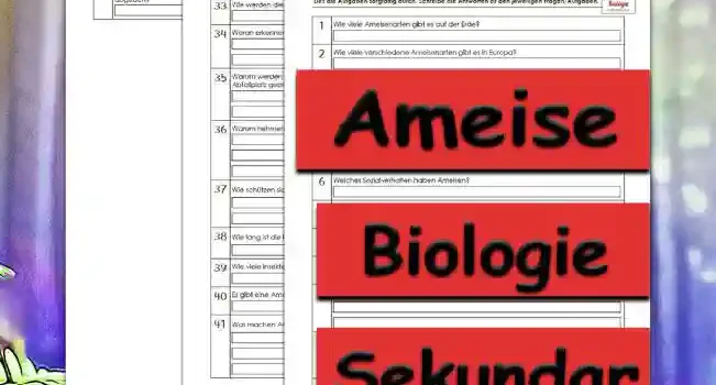 Übungsfragen Ameise Unterrichtsmaterial - Kostenlos von Legakulie.info