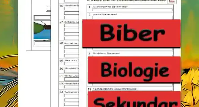 Übungsfragen Biber Unterrichtsmaterial - Kostenlos von Legakulie.info