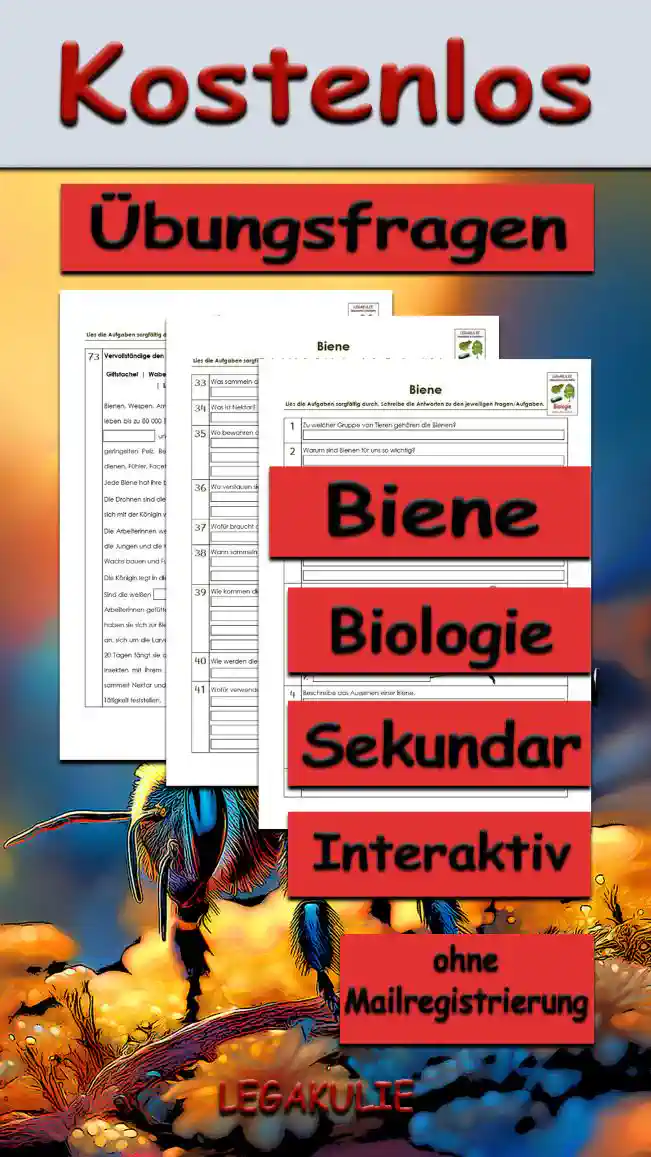 Übungsfragen Biene Unterrichtsmaterial - Kostenlos von Legakulie.info