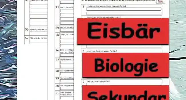 Übungsfragen Eisbär Unterrichtsmaterial - Kostenlos von Legakulie.info