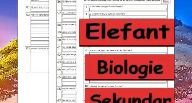 Übungsfragen Elefant Unterrichtsmaterial - Kostenlos von Legakulie.info