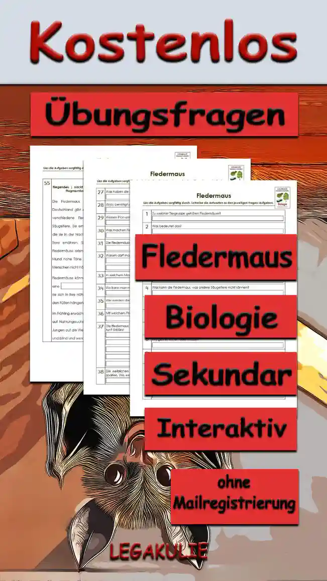 Übungsfragen Fledermaus Unterrichtsmaterial - Kostenlos von Legakulie.info