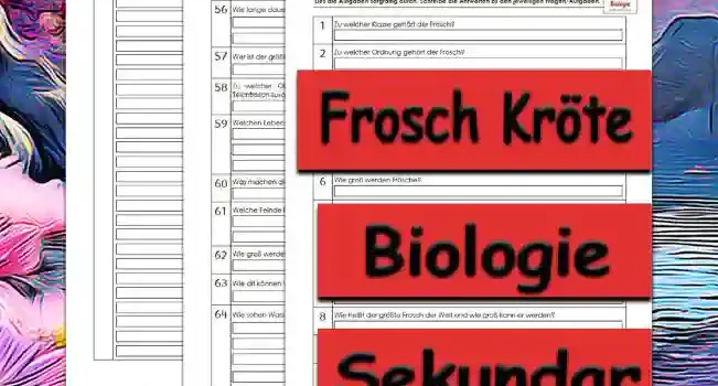 Übungsfragen Frosch Kröte Unterrichtsmaterial - Kostenlos von Legakulie.info
