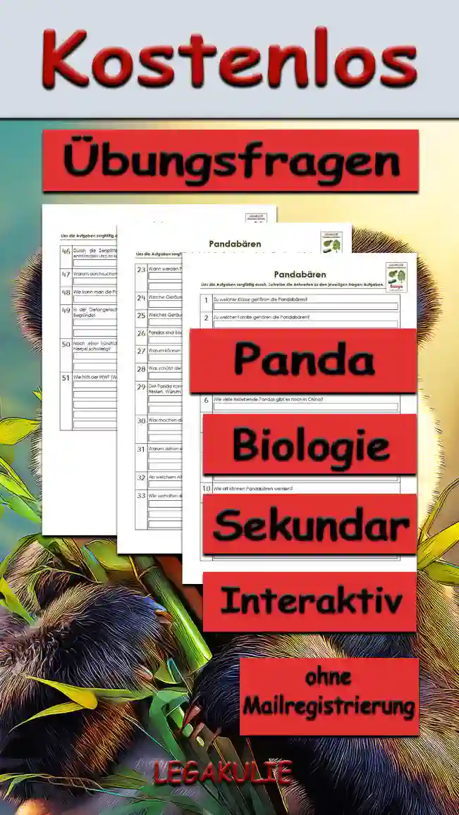 Übungsfragen Panda Unterrichtsmaterial - Kostenlos von Legakulie.info