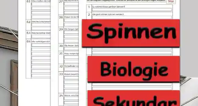 Übungsfragen Spinnen Unterrichtsmaterial - Kostenlos von Legakulie.info